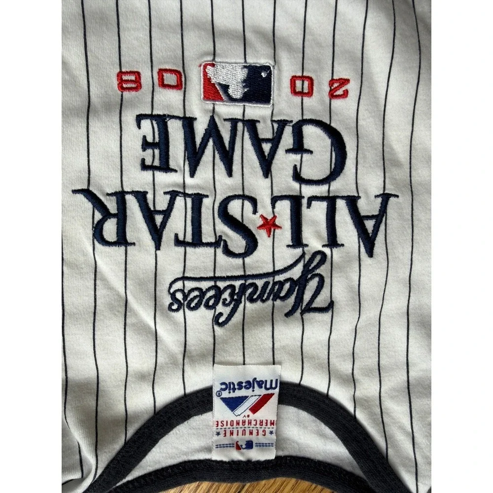 Bundle MLB Yankees 2008 All-Star & NFL Rams Baby Bodysuits Set Navy White 6-9M